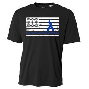 Colon Cancer Awareness Flag Cooling Performance Crew T-Shirt