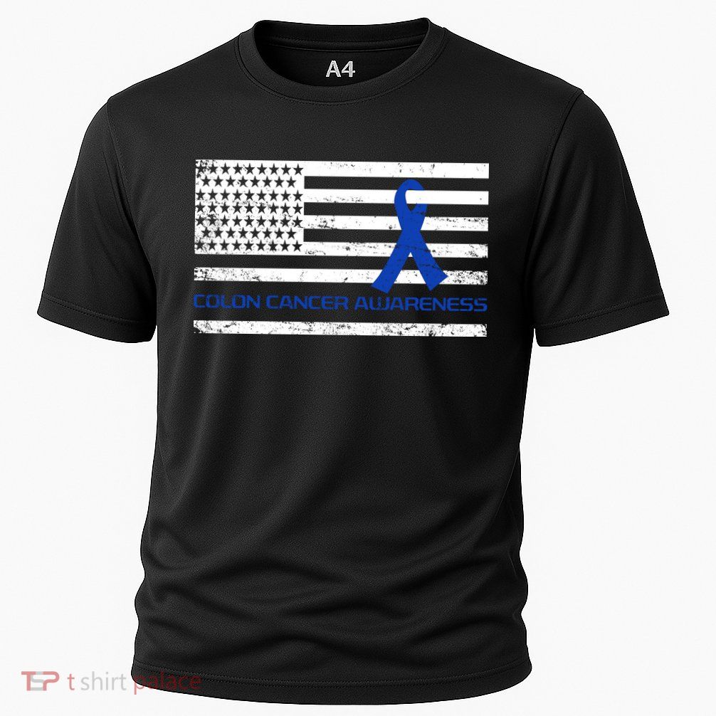 Colon Cancer Awareness Flag Performance Shirt