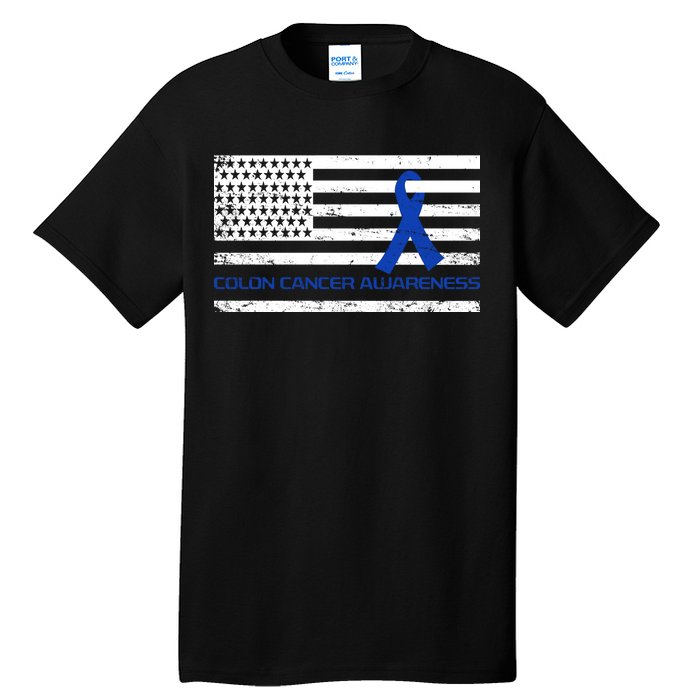 Colon Cancer Awareness Flag Tall T-Shirt