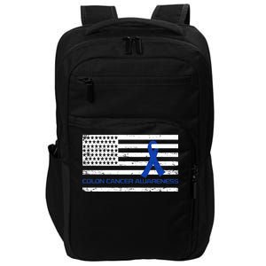 Colon Cancer Awareness Flag Impact Tech Backpack