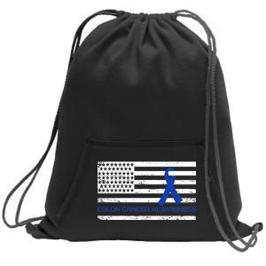 Colon Cancer Awareness Flag Sweatshirt Cinch Pack Bag