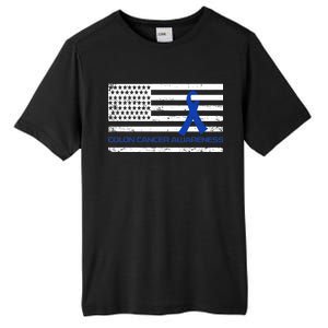 Colon Cancer Awareness Flag Tall Fusion ChromaSoft Performance T-Shirt