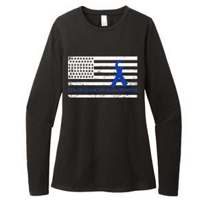 Colon Cancer Awareness Flag Womens CVC Long Sleeve Shirt