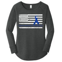 Colon Cancer Awareness Flag Women's Perfect Tri Tunic Long Sleeve Shirt