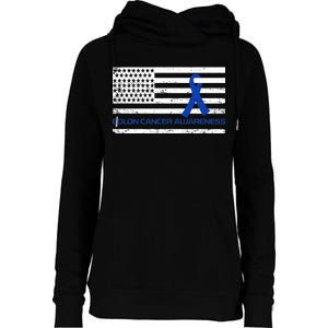 Colon Cancer Awareness Flag Womens Funnel Neck Pullover Hood