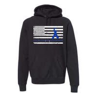 Colon Cancer Awareness Flag Premium Hoodie