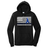 Colon Cancer Awareness Flag Women's Pullover Hoodie