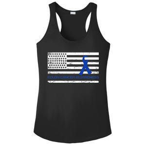 Colon Cancer Awareness Flag Ladies PosiCharge Competitor Racerback Tank