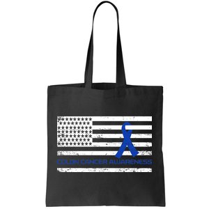 Colon Cancer Awareness Flag Tote Bag