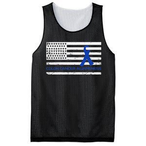 Colon Cancer Awareness Flag Mesh Reversible Basketball Jersey Tank