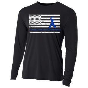 Colon Cancer Awareness Flag Cooling Performance Long Sleeve Crew