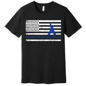 Colon Cancer Awareness Flag Premium T-Shirt