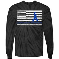 Colon Cancer Awareness Flag Tie-Dye Long Sleeve Shirt