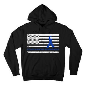 Colon Cancer Awareness Flag Tall Hoodie