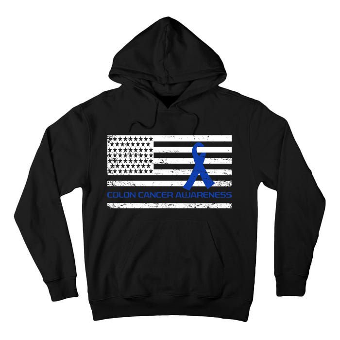 Colon Cancer Awareness Flag Tall Hoodie