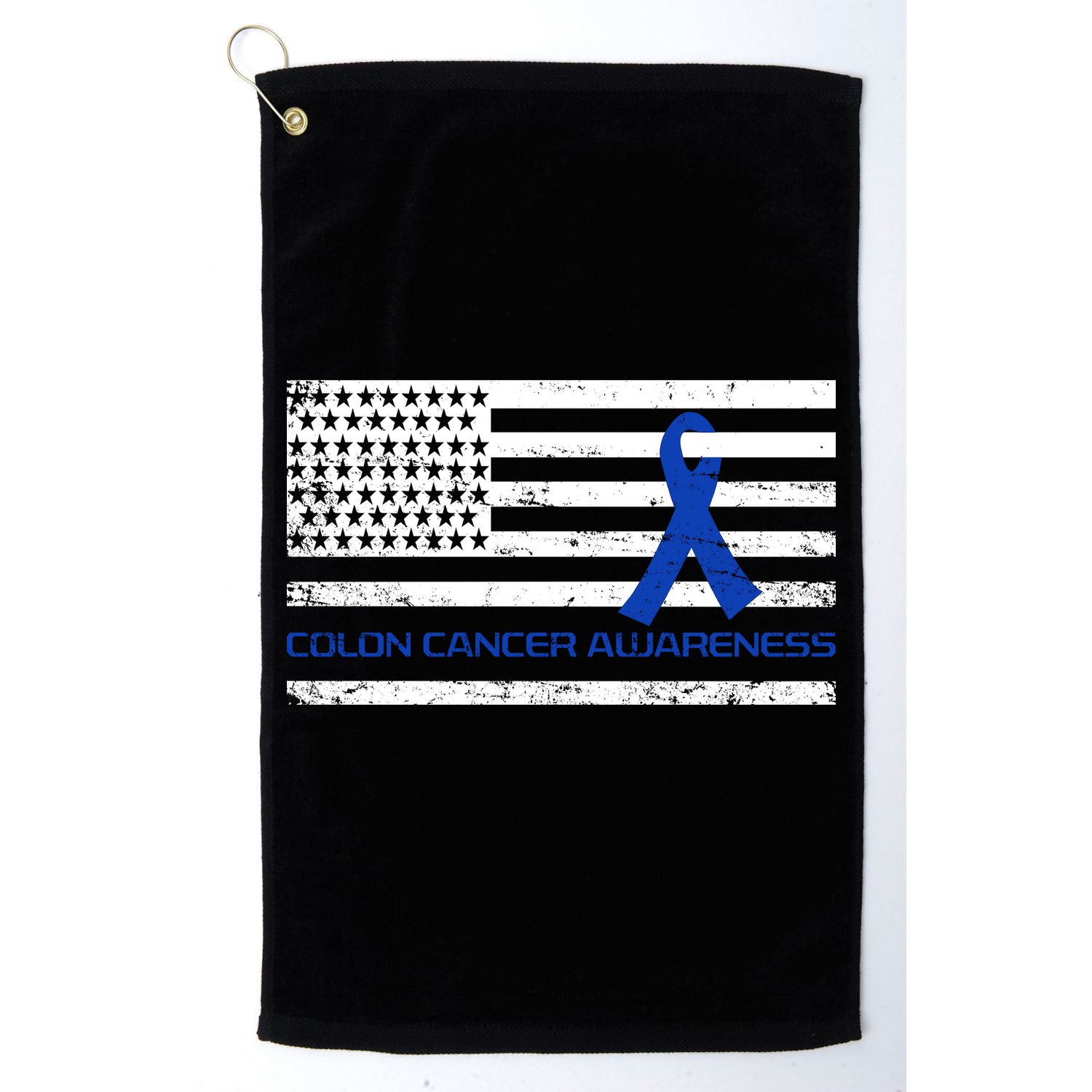 Colon Cancer Awareness Flag Golf Towel