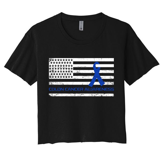 Colon Cancer Awareness Flag Crop Top