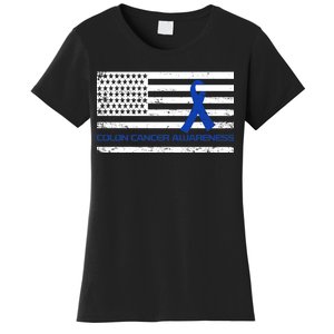 Colon Cancer Awareness Flag Women's T-Shirt