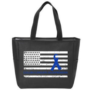 Colon Cancer Awareness Flag Zip Tote Bag