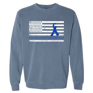 Colon Cancer Awareness Flag Garment-Dyed Sweatshirt