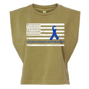 Colon Cancer Awareness Flag Garment-Dyed Women's Muscle Tee