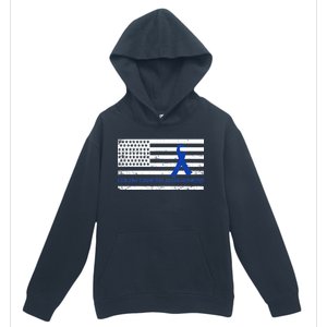 Colon Cancer Awareness Flag Urban Pullover Hoodie