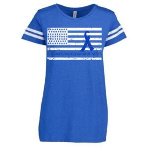 Colon Cancer Awareness Flag Enza Ladies Jersey Football T-Shirt