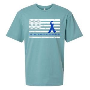 Colon Cancer Awareness Flag Sueded Cloud Jersey T-Shirt