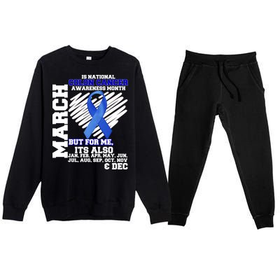 Colon Cancer Awareness Month Is Every Month Premium Crewneck Sweatsuit Set