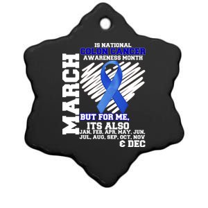 Colon Cancer Awareness Month Is Every Month Ceramic Star Ornament