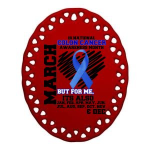 Colon Cancer Awareness Month Is Every Month Ceramic Oval Ornament