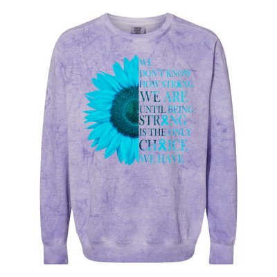 Colon Cancer Awareness Sunflower Colorblast Crewneck Sweatshirt