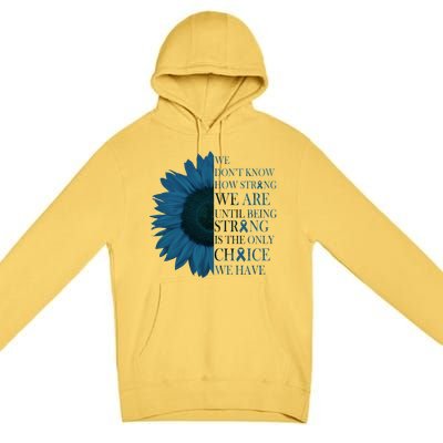 Colon Cancer Awareness Sunflower Premium Pullover Hoodie