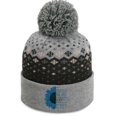 Colon Cancer Awareness Sunflower The Baniff Cuffed Pom Beanie