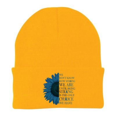 Colon Cancer Awareness Sunflower Knit Cap Winter Beanie