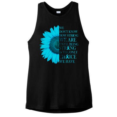 Colon Cancer Awareness Sunflower Ladies PosiCharge Tri-Blend Wicking Tank