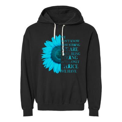 Colon Cancer Awareness Sunflower Garment-Dyed Fleece Hoodie