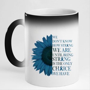 Colon Cancer Awareness Sunflower 11oz Black Color Changing Mug