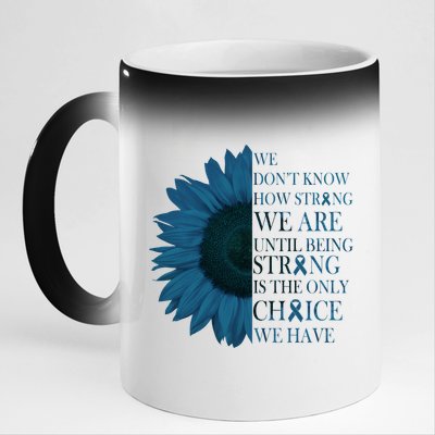 Colon Cancer Awareness Sunflower 11oz Black Color Changing Mug