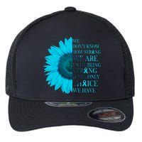 Colon Cancer Awareness Sunflower Flexfit Unipanel Trucker Cap