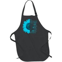 Colon Cancer Awareness Sunflower Full-Length Apron With Pockets