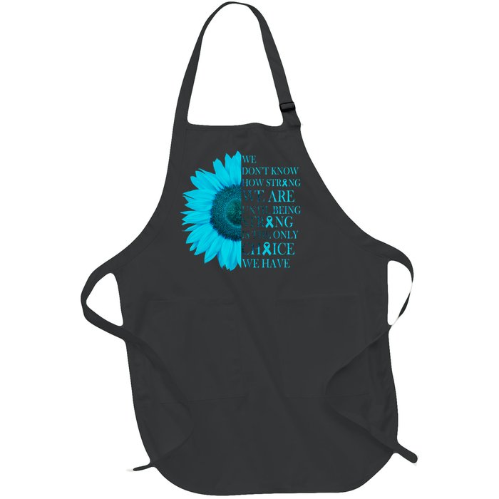 Colon Cancer Awareness Sunflower Full-Length Apron With Pockets