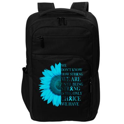 Colon Cancer Awareness Sunflower Impact Tech Backpack