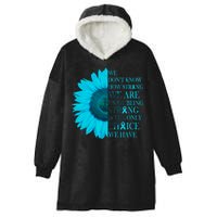 Colon Cancer Awareness Sunflower Hooded Wearable Blanket