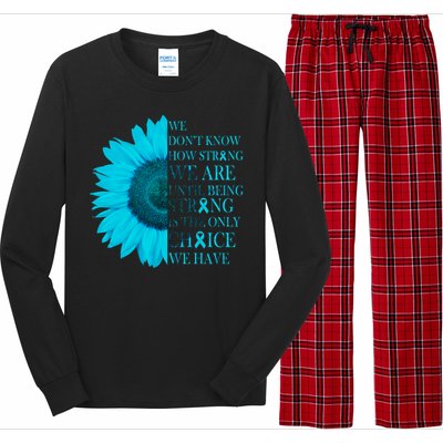 Colon Cancer Awareness Sunflower Long Sleeve Pajama Set