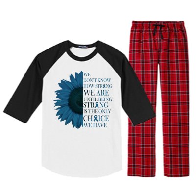 Colon Cancer Awareness Sunflower Raglan Sleeve Pajama Set