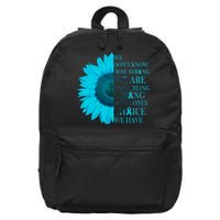 Colon Cancer Awareness Sunflower 16 in Basic Backpack