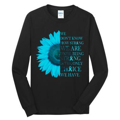 Colon Cancer Awareness Sunflower Tall Long Sleeve T-Shirt