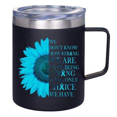Colon Cancer Awareness Sunflower 12oz Stainless Steel Coffee Mug