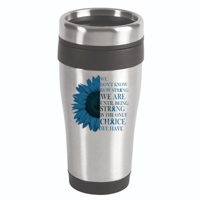 Colon Cancer Awareness Sunflower 16oz Travel Tumbler